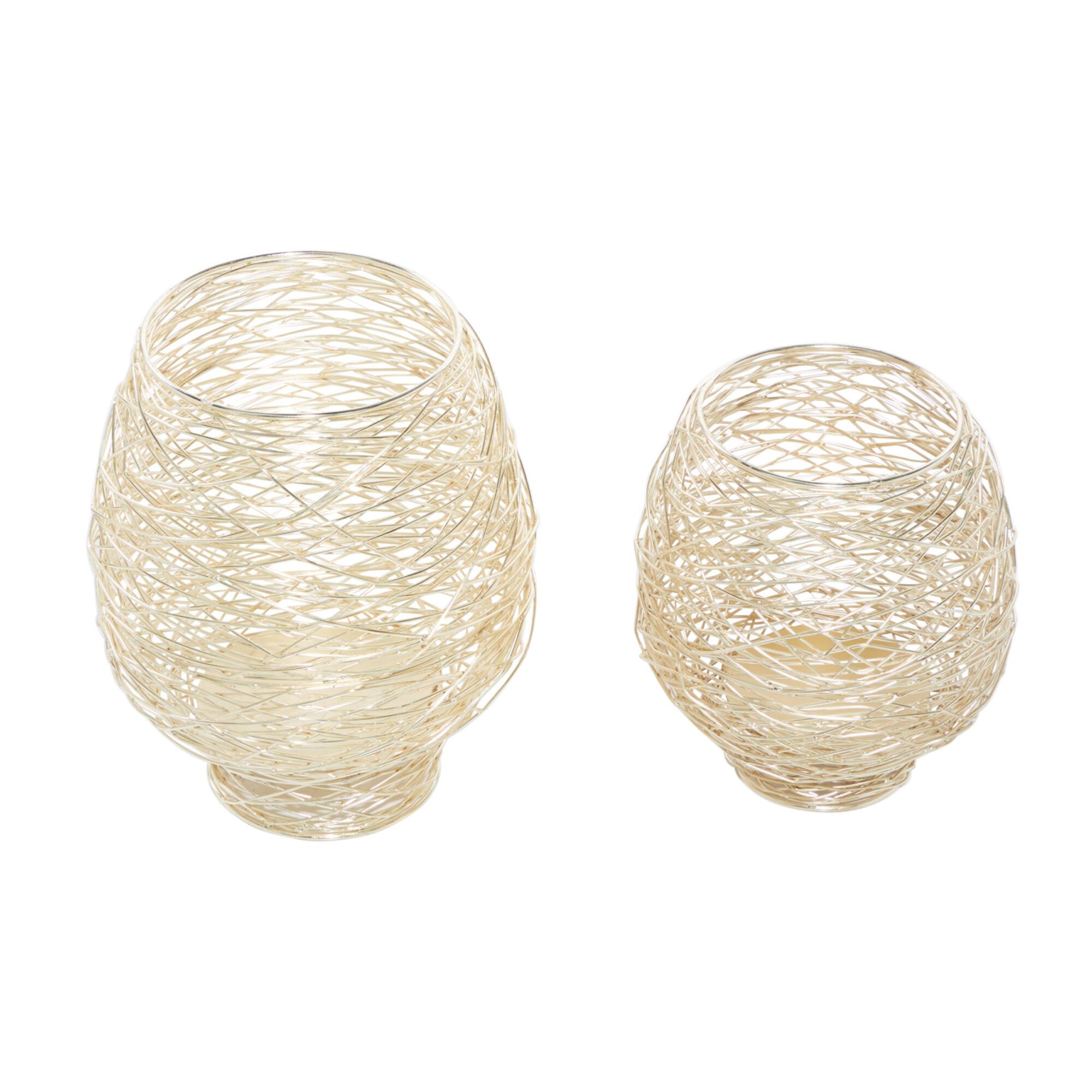 CosmoLiving by Cosmopolitan Gold Metal Candle Holder Set